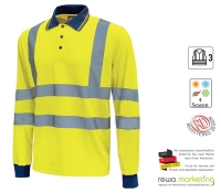 Langarm Poloshirt mit Reflexstreifen Yellow Fluo Modell Haze